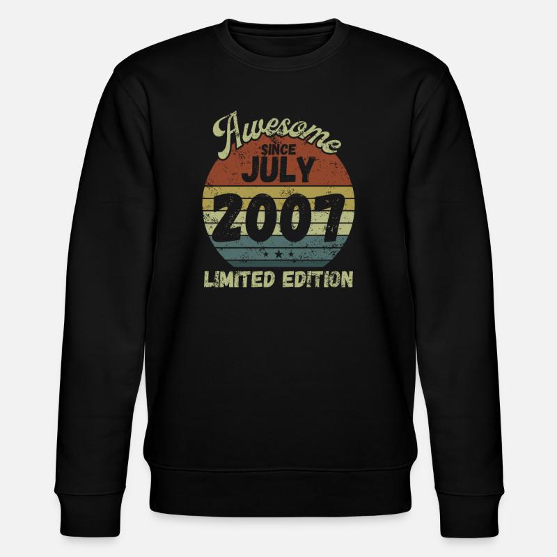 Awesome since July 2007 - Birthday - Stanley/Stella CHANGER Unisex Organic Sweatshirt - black