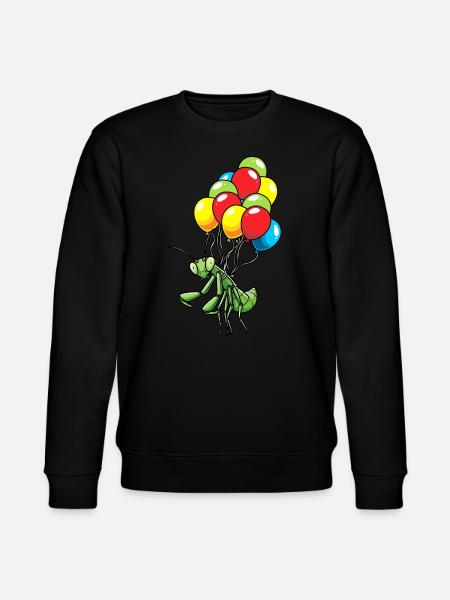 An Luftballons Hängende Gottesanbeterin - Stanley/Stella Unisex Bio-Sweatshirt CHANGER - Schwarz