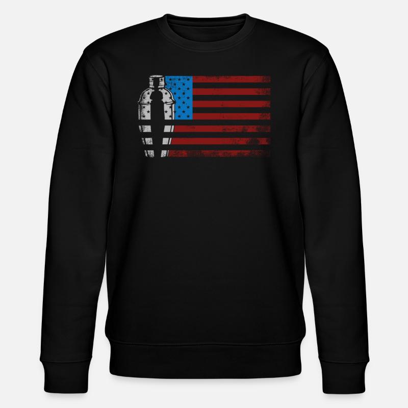 Bartender Mixologist American Flag - Stanley/Stella Unisex Bio-Sweatshirt CHANGER  - Schwarz