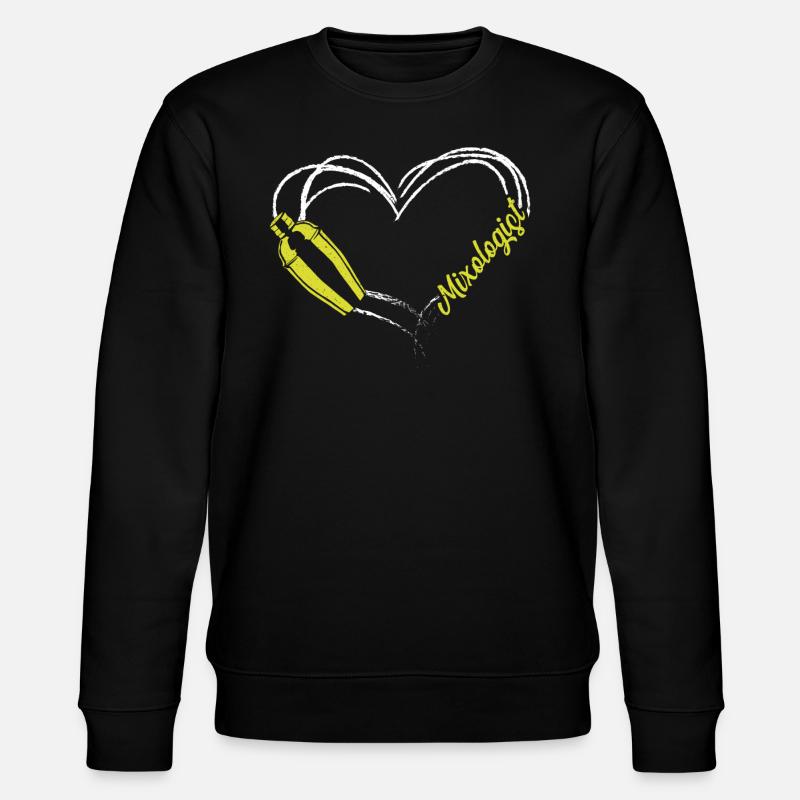 Bartender Mixologist Heart - Stanley/Stella Unisex Bio-Sweatshirt CHANGER  - Schwarz
