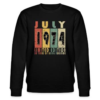 July 1974 July Jubilee July 1974 - Stanley/Stella CHANGER Unisex Organic Sweatshirt - black - Front - Nik (191cm) & Marisol (170cm)