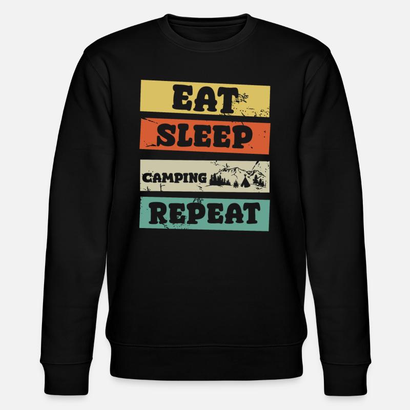 eat sleep camping repeat - Stanley/Stella Unisex Bio-Sweatshirt CHANGER  - Schwarz
