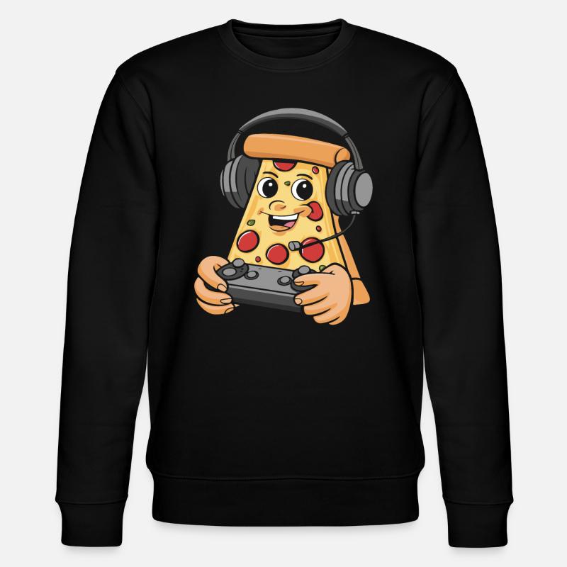 Gamer Gaming Pizza Gaming Controller - Stanley/Stella CHANGER Unisex Organic Sweatshirt - black