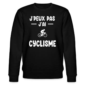 Ich kann nicht haben Radfahren Radfahren Geschenk Radfahrer - Stanley/Stella Unisex Bio-Sweatshirt CHANGER  - Schwarz - Vorne - Nik (191cm) & Marisol (170cm)