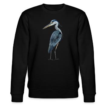 Blaureiher - Stanley/Stella Unisex Bio-Sweatshirt CHANGER  - Schwarz - Vorne - Nik (191cm) & Marisol (170cm)