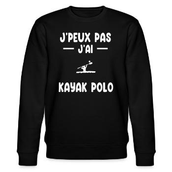 Ich kann nicht Ich habe Kajak Polo Geschenk Kajakfahrer - Stanley/Stella Unisex Bio-Sweatshirt CHANGER  - Schwarz - Vorne - Nik (191cm) & Marisol (170cm)