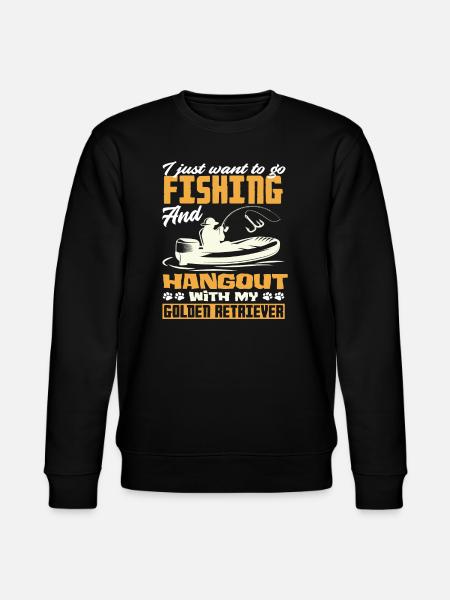 Golden Retriever Fishing - Stanley/Stella CHANGER Unisex Organic Sweatshirt - black