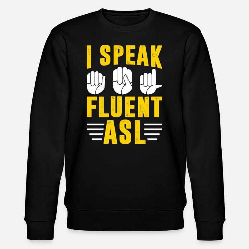 Deaf Pride Awareness Gebärdensprache - Stanley/Stella Unisex Bio-Sweatshirt CHANGER  - Schwarz