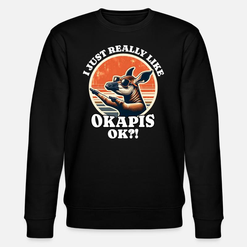 Ich Liebe Okapis - Stanley/Stella Unisex Bio-Sweatshirt CHANGER  - Schwarz