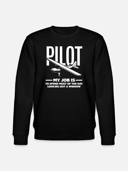 Pilot Berufspilot Geschenk Flugschule - Stanley/Stella Unisex Bio-Sweatshirt CHANGER - Schwarz