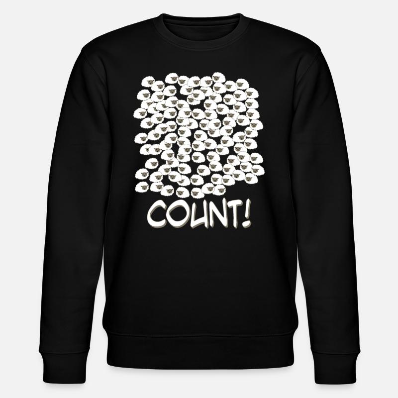Sheep Counting - Stanley/Stella Unisex Bio-Sweatshirt CHANGER  - Schwarz