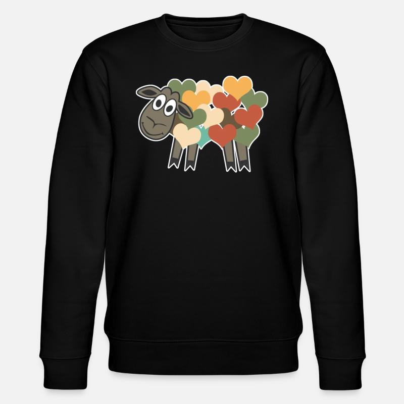 Mouton Rétro Coeurs - Sweat bio CHANGER Stanley/Stella Unisexe - noir