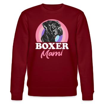 BOXER MAMI Deutscher Boxer Hund Besitzerin - Stanley/Stella Unisex Bio-Sweatshirt CHANGER  - Burgunderrot - Vorne - Nik (191cm) & Marisol (170cm)
