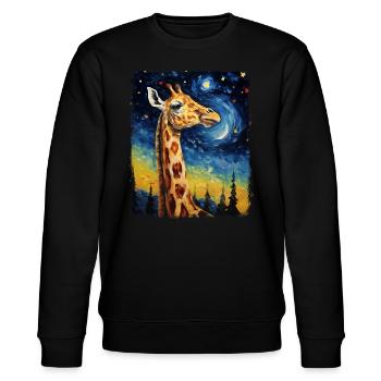 Giraffe Tier Sternennacht Gemälde - Stanley/Stella Unisex Bio-Sweatshirt CHANGER  - Schwarz - Vorne - Nik (191cm) & Marisol (170cm)