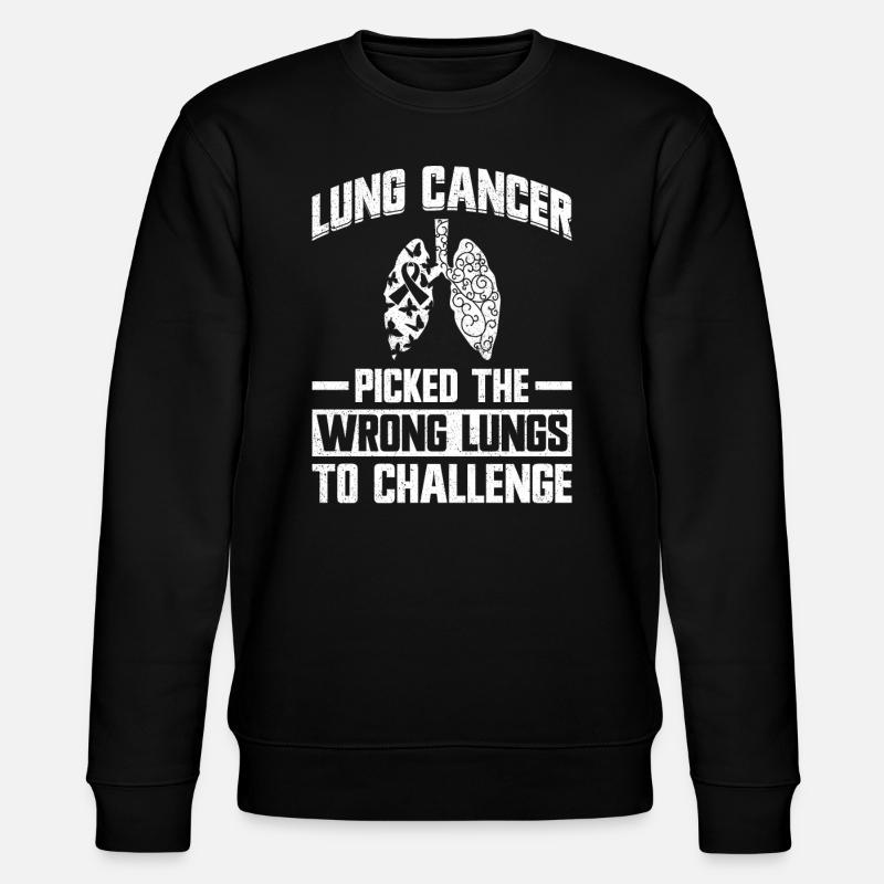 Lungenkrebsfrei Lungenkrebs-Bewusstsein - Stanley/Stella Unisex Bio-Sweatshirt CHANGER - Schwarz