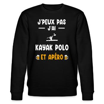 Kajakfahrer Ich kann nicht haben Kajak Polo Aperitif - Stanley/Stella Unisex Bio-Sweatshirt CHANGER  - Schwarz - Vorne - Nik (191cm) & Marisol (170cm)