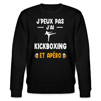 Kickboxer Ich kann nicht Ich kann Kickboxen Aperitif - Stanley/Stella Unisex Bio-Sweatshirt CHANGER  - Schwarz - Vorne - Nik (191cm) & Marisol (170cm)