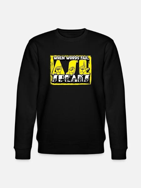 ASL Dolmetscher Gebärdensprache - Stanley/Stella Unisex Bio-Sweatshirt CHANGER  - Schwarz