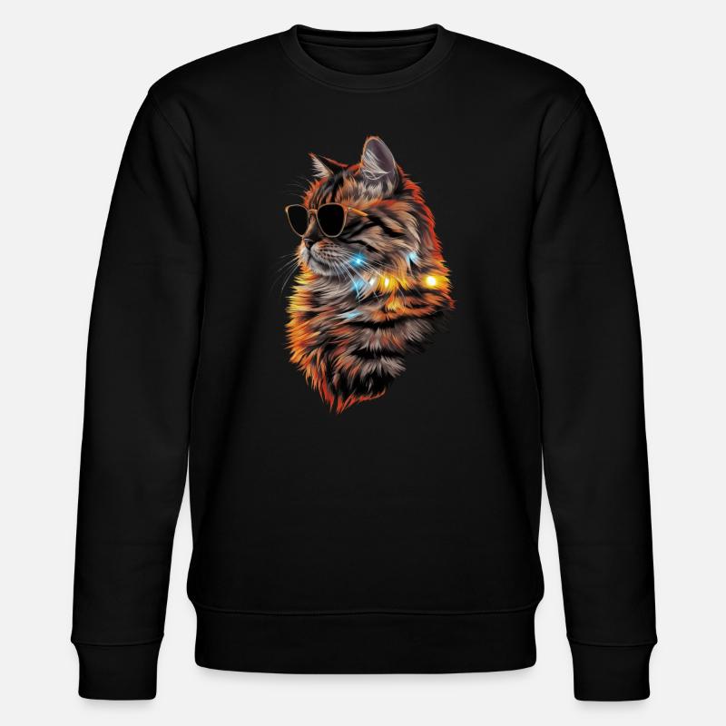 Sonnenbrille mit Perserkatze Geschenk - Stanley/Stella Unisex Bio-Sweatshirt CHANGER  - Schwarz