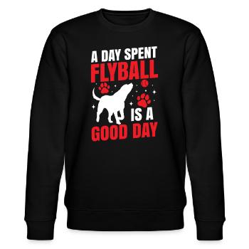 Flyball Canine Sport Agility Parcour Dog - Stanley/Stella Unisex Bio-Sweatshirt CHANGER  - Schwarz - Vorne - Nik (191cm) & Marisol (170cm)