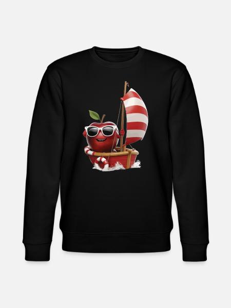 Obst Apfel Bootfahren Geschenk - Stanley/Stella Unisex Bio-Sweatshirt CHANGER  - Schwarz