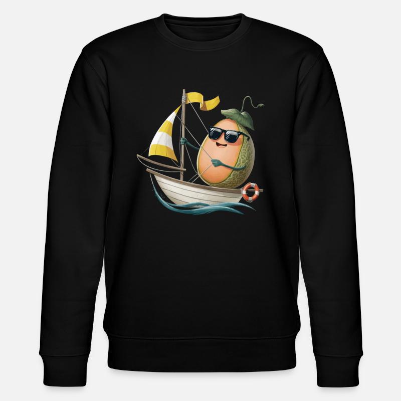 Obstmelone Bootfahren Geschenk - Stanley/Stella Unisex Bio-Sweatshirt CHANGER  - Schwarz