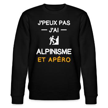 I can't I have mountaineering aperitif mountaineering - Stanley/Stella Unisex Bio-Sweatshirt CHANGER  - Schwarz - Vorne - Nik (191cm) & Marisol (170cm)