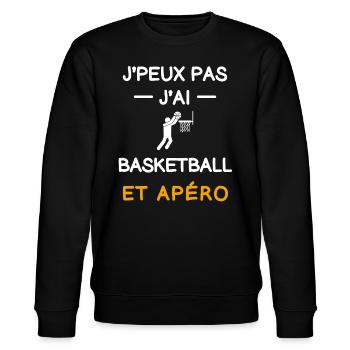 Ich kann nicht haben Basketball Aperitif Basketball Basketball Spieler - Stanley/Stella Unisex Bio-Sweatshirt CHANGER  - Schwarz - Vorne - Nik (191cm) & Marisol (170cm)