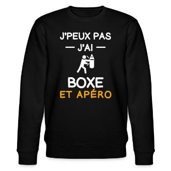 I can't I boxed aperitif boxer - Stanley/Stella CHANGER Unisex Organic Sweatshirt - black - Front - Nik (191cm) & Marisol (170cm)