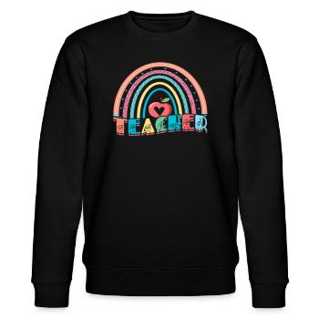 ASL Dolmetscher Gebärdensprache - Stanley/Stella Unisex Bio-Sweatshirt CHANGER  - Schwarz - Vorne - Nik (191cm) & Marisol (170cm)