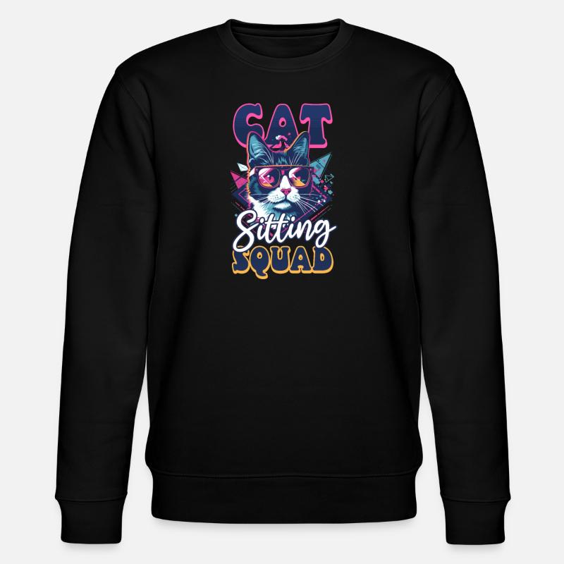 Katzensitter Katzensitter Squad - Stanley/Stella Unisex Bio-Sweatshirt CHANGER  - Schwarz