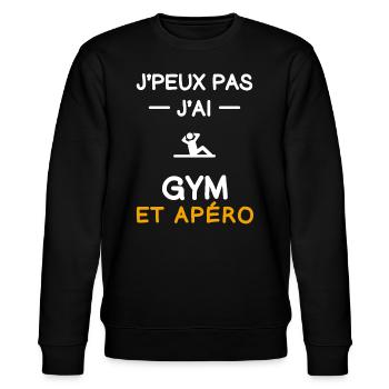 je peux pas j'ai gym apéro gymnaste - Sweat bio CHANGER Stanley/Stella Unisexe - noir - Devant - Nik (191cm) & Marisol (170cm)