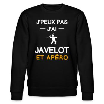 I can't I have Speerwurf Aperitif Athlet - Stanley/Stella Unisex Bio-Sweatshirt CHANGER  - Schwarz - Vorne - Nik (191cm) & Marisol (170cm)