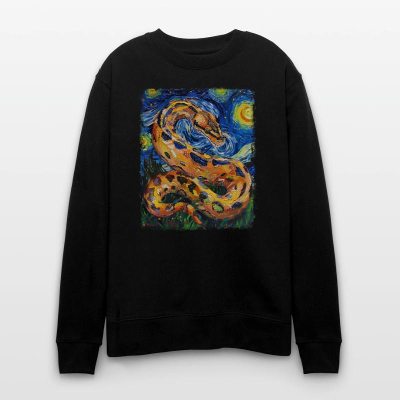 Kugelpython Schlange Sternennacht Gemälde Stanley/Stella Unisex Bio-Sweatshirt CHANGER 
