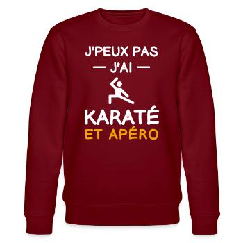 je peux pas j'ai karaté apéro karatéka - Sweat bio CHANGER Stanley/Stella Unisexe - bordeaux - Devant - Nik (191cm) & Marisol (170cm)