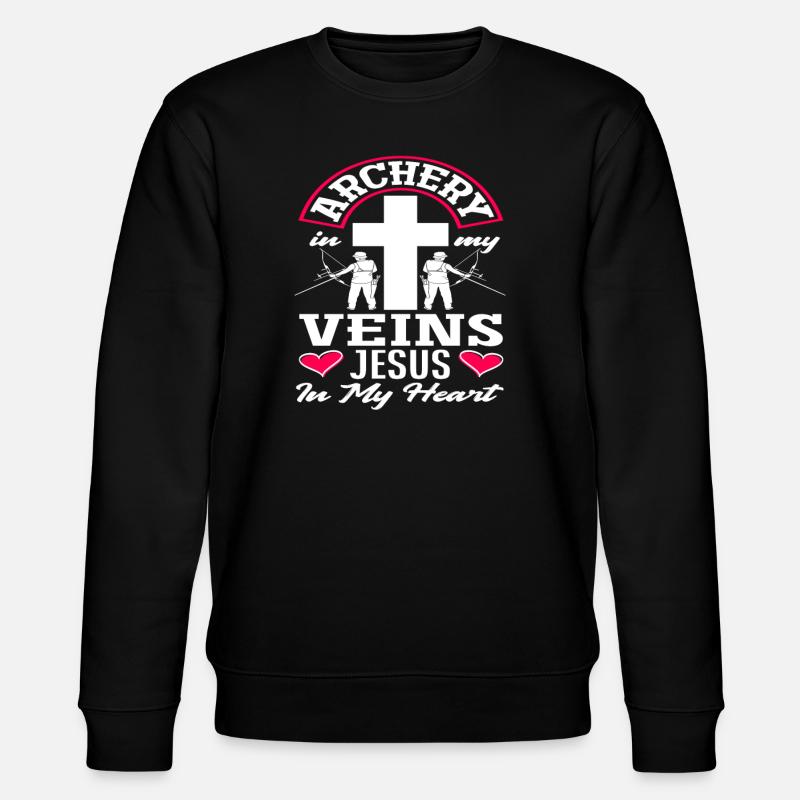 Jesus Bogen Christlich Bogenschießen - Stanley/Stella Unisex Bio-Sweatshirt CHANGER  - Schwarz