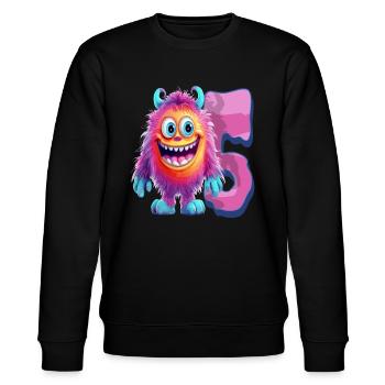 Monster Design for Kids – Five Years - Stanley/Stella CHANGER Unisex Organic Sweatshirt - black - Front - Nik (191cm) & Marisol (170cm)