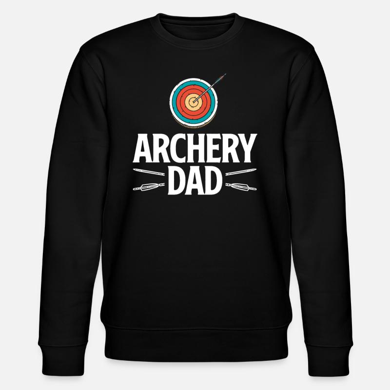 Bogen Papa Vater Bogenschießen - Stanley/Stella Unisex Bio-Sweatshirt CHANGER  - Schwarz