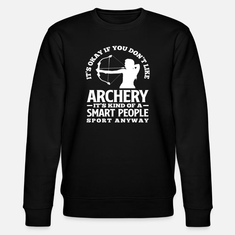 Bogen Bogenschießen Hobby Geschenkidee - Stanley/Stella Unisex Bio-Sweatshirt CHANGER  - Schwarz