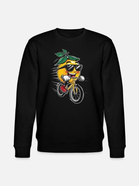 Zitrone Radfahren auf Fahrrad-Geschenk - Stanley/Stella Unisex Bio-Sweatshirt CHANGER  - Schwarz