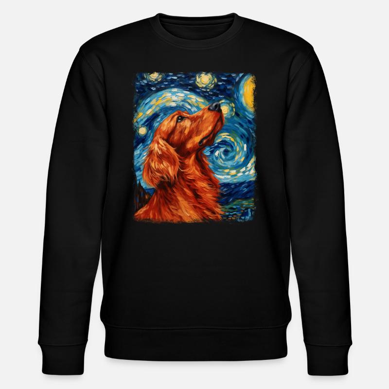 Irish Setter Hund Sternennacht Gemälde - Stanley/Stella Unisex Bio-Sweatshirt CHANGER  - Schwarz