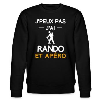 Ich kann nicht ich gewandert Aperitif Hockeyspieler - Stanley/Stella Unisex Bio-Sweatshirt CHANGER  - Schwarz - Vorne - Nik (191cm) & Marisol (170cm)