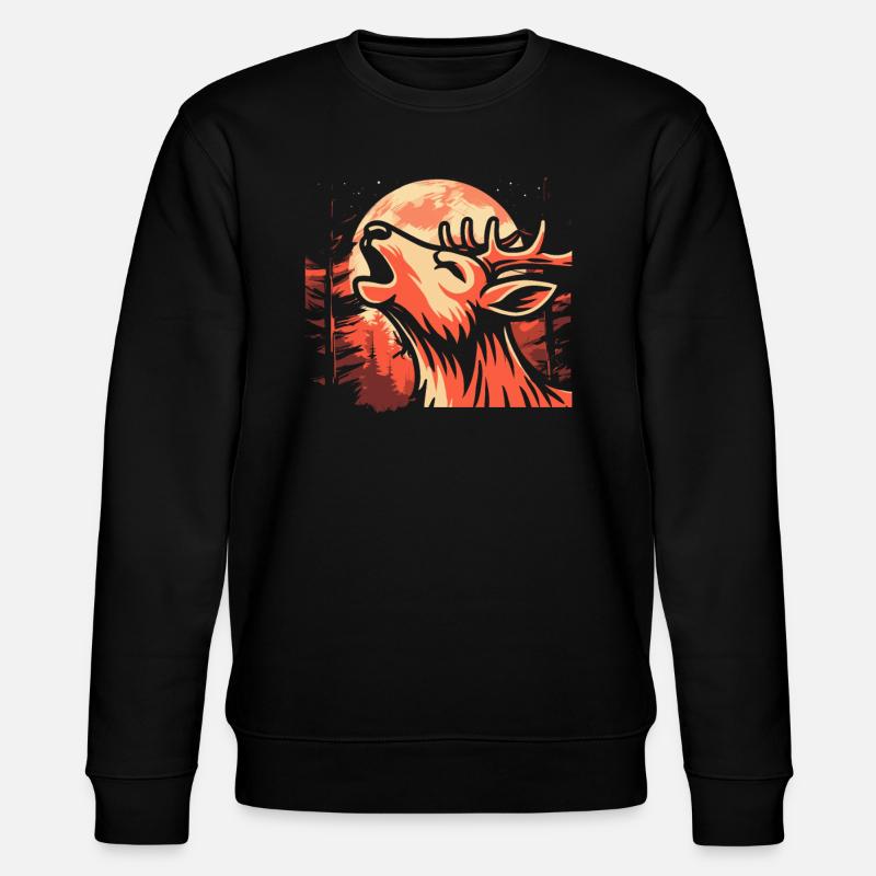 Hirsch Moon Howling - Stanley/Stella Unisex Bio-Sweatshirt CHANGER  - Schwarz