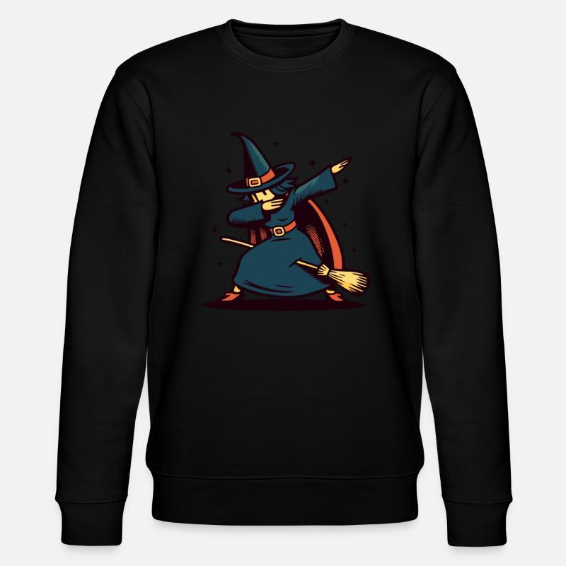 Dabbing Witch Funny Halloween Witch - Stanley/Stella CHANGER Unisex Organic Sweatshirt - black