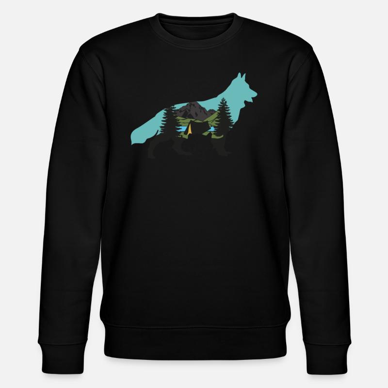 Shepherd Dog Leash German Shepherd - Stanley/Stella CHANGER Unisex Organic Sweatshirt - black