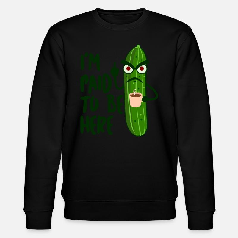 Cucumber Grumpy Middle Finger Coffee - Stanley/Stella Unisex Bio-Sweatshirt CHANGER  - Schwarz
