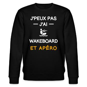 je peux pas j'ai wakeboard apéro wakeboardeur - Sweat bio CHANGER Stanley/Stella Unisexe - noir - Devant - Nik (191cm) & Marisol (170cm)