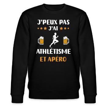 je peux pas j'ai athlétisme courir apéro cadeau - Sweat bio CHANGER Stanley/Stella Unisexe - noir - Devant - Nik (191cm) & Marisol (170cm)