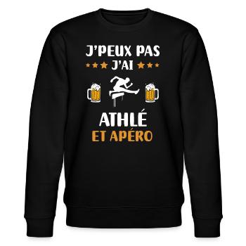 I can't hurdle race aperitif humor gift - Stanley/Stella CHANGER Unisex Organic Sweatshirt - black - Front - Nik (191cm) & Marisol (170cm)
