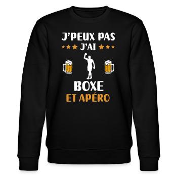 I can't I boxed man aperitif humor gift - Stanley/Stella CHANGER Unisex Organic Sweatshirt - black - Front - Nik (191cm) & Marisol (170cm)